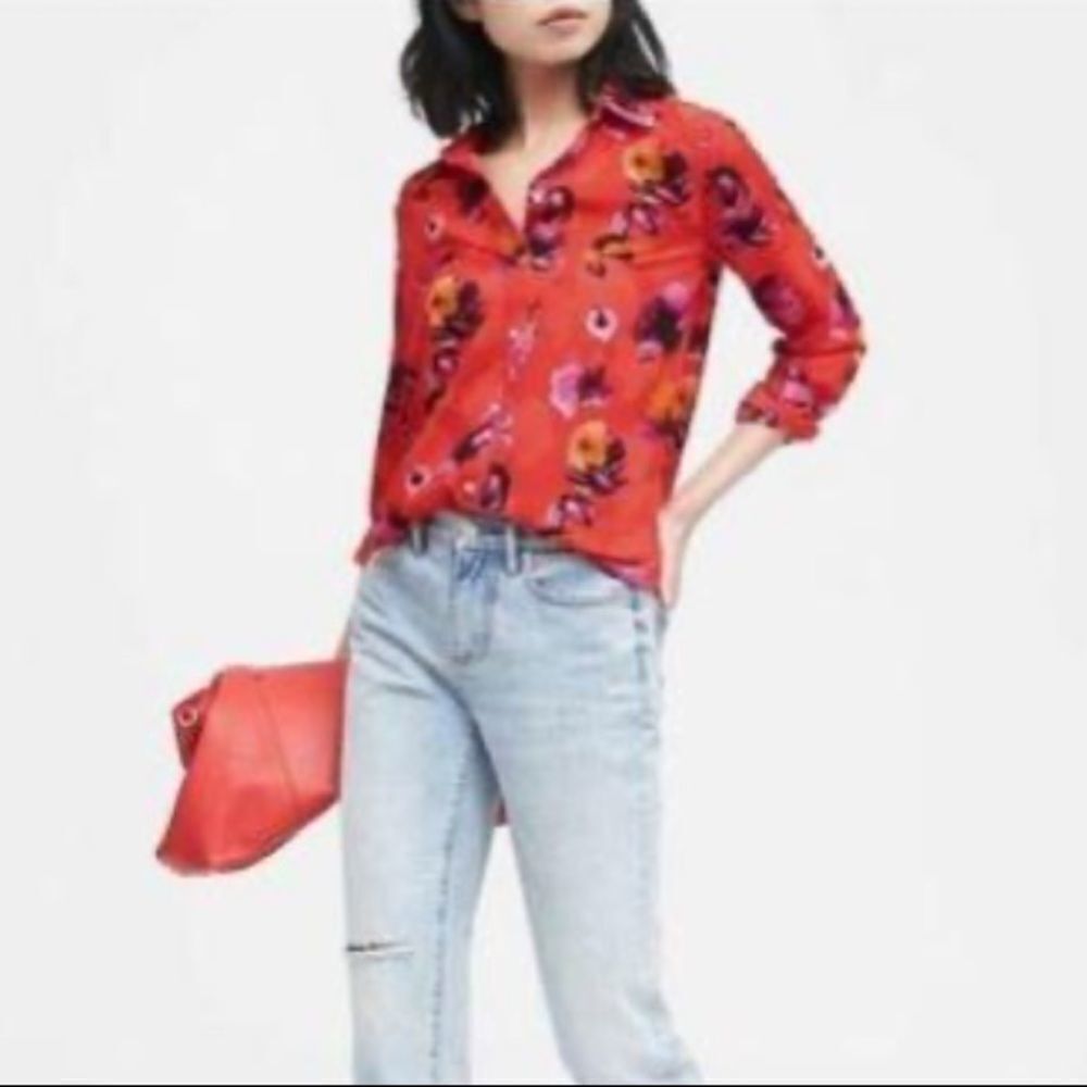 Banana Republic Dillon Classic Fit Floral Shirt XS